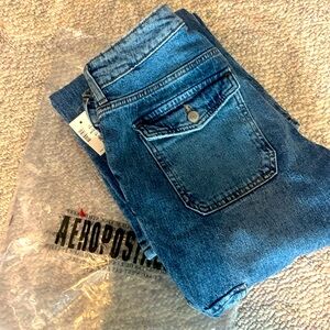 AEROPOSTALE FLARE MID-RISE CARGO JEAN